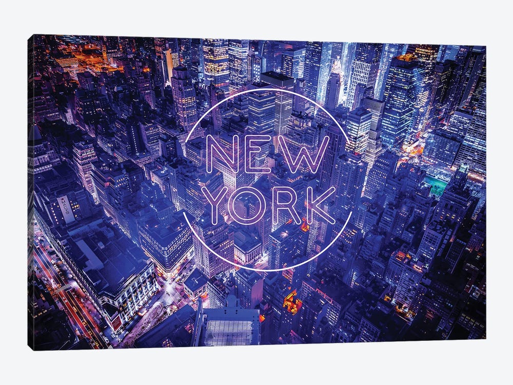 New York By Night by Donnie Art 1-piece Canvas Art Print