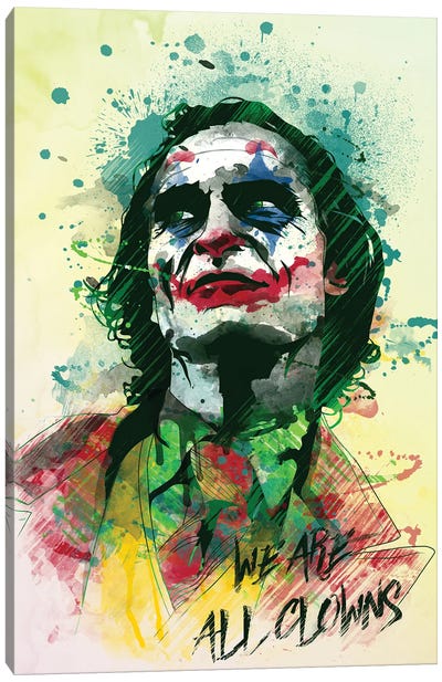 Smile In Watercolor Canvas Art Print - The Joker
