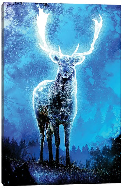 Soul Of The Deer Of Light Canvas Art Print - Donnie Art