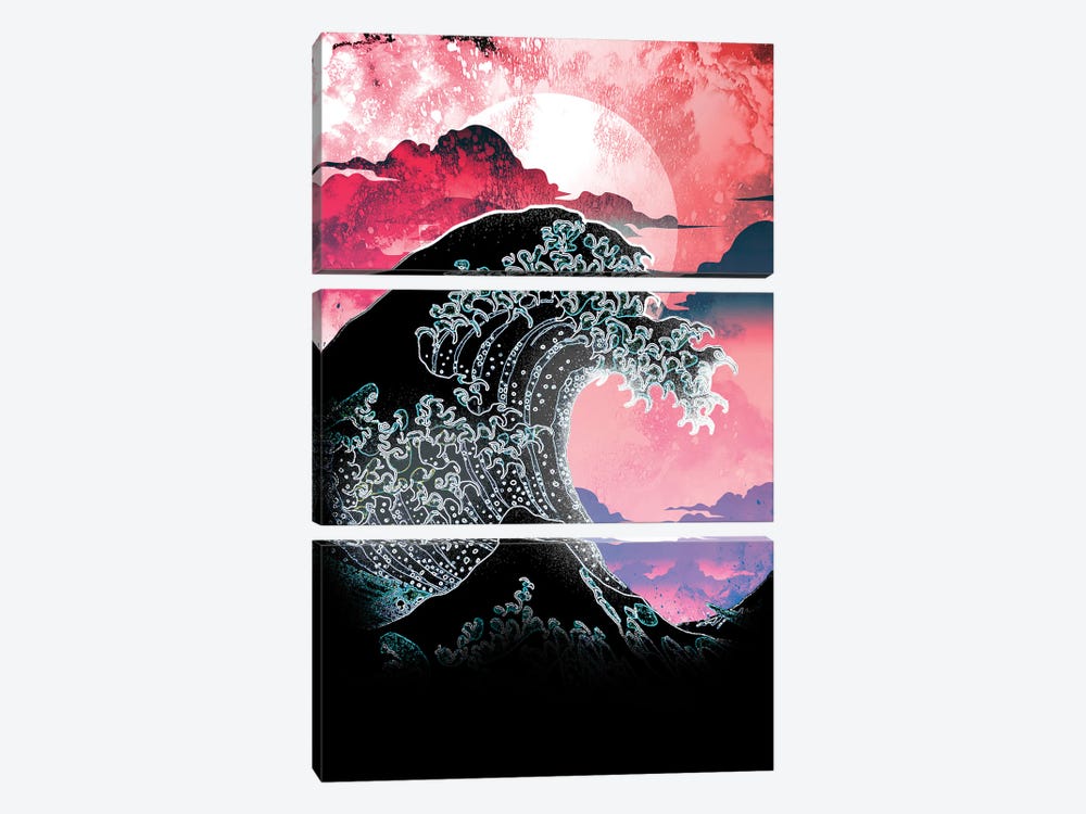 Soul Of The Classic Great Wave by Donnie Art 3-piece Canvas Wall Art