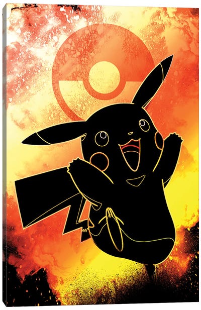 Soul Of The Thunder Fighter Canvas Art Print - Pikachu