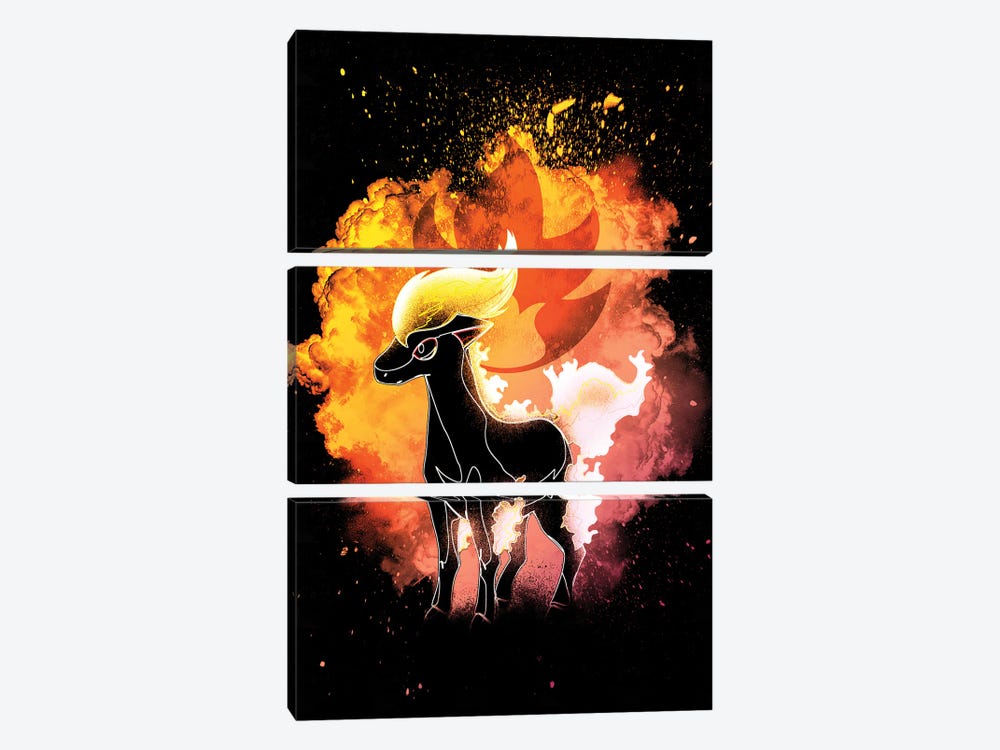 Soul Of The Fire Horse by Donnie Art 3-piece Canvas Print