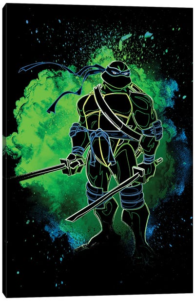 Soul Of The Blue Turtle Canvas Art Print - Warrior Art