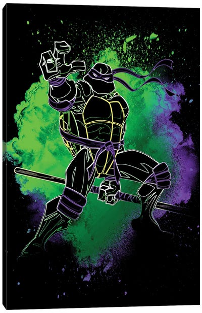 Soul Of The Purple Turtle Canvas Art Print - Warrior Art