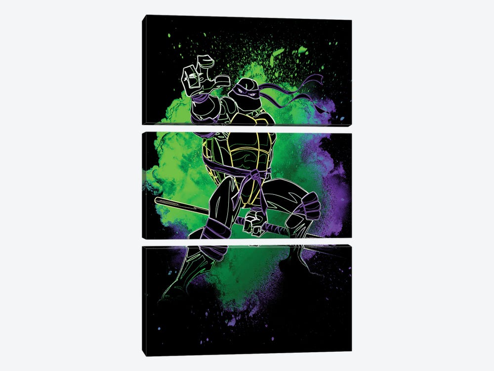 Soul Of The Purple Turtle by Donnie Art 3-piece Art Print