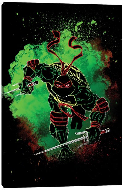 Soul Of The Red Turtle Canvas Art Print - Ninja Art