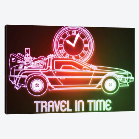 Neon Travel In Time Canvas Print #DNI76} by Donnie Art Canvas Print