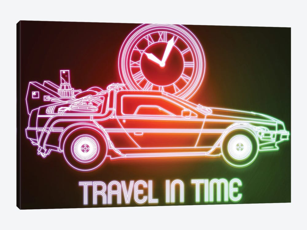 Neon Travel In Time by Donnie Art 1-piece Art Print
