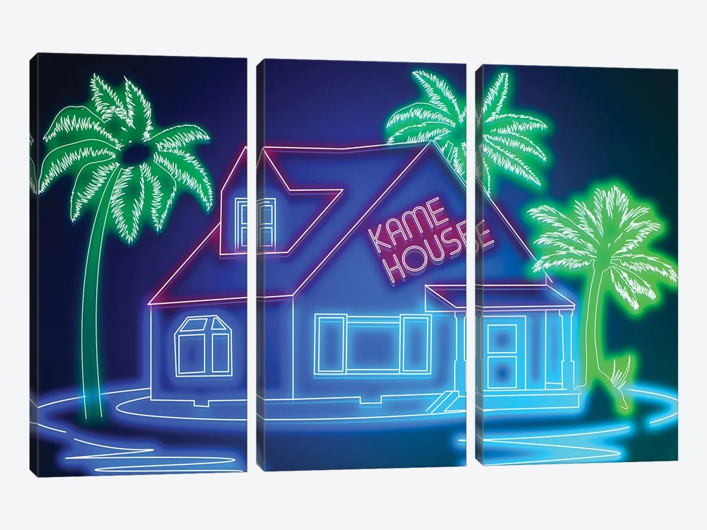Neon House by Donnie Art 3-piece Canvas Wall Art