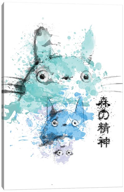 Spirits In Watercolors Canvas Art Print - My Neighbor Totoro