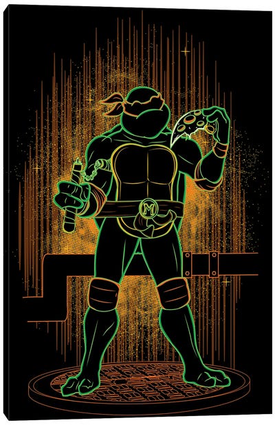 Shadow Of The Orange Ninja Canvas Art Print - Teenage Mutant Ninja Turtles