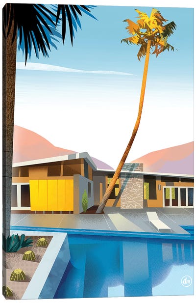 Palm Springs Canvas Art Print - Swimming Art