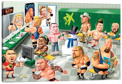 WWE LockerRoom Canvas Art Print - Edgy Bedroom Art