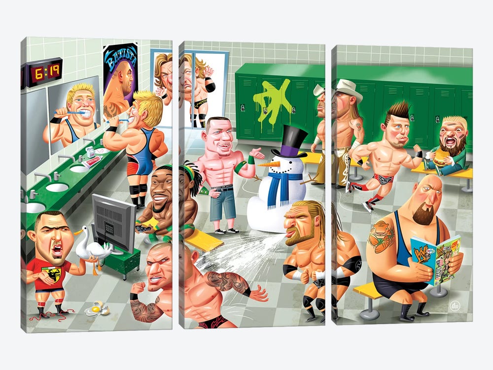 WWE LockerRoom by Dean MacAdam 3-piece Canvas Artwork