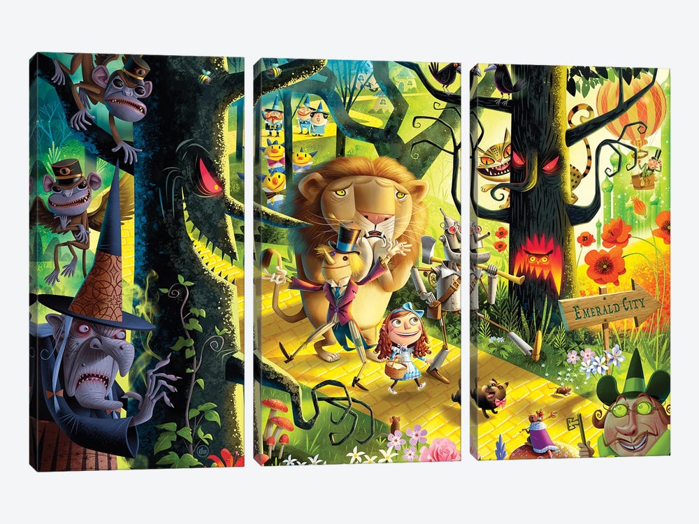 The Wizard Of Oz by Dean MacAdam 3-piece Canvas Art Print