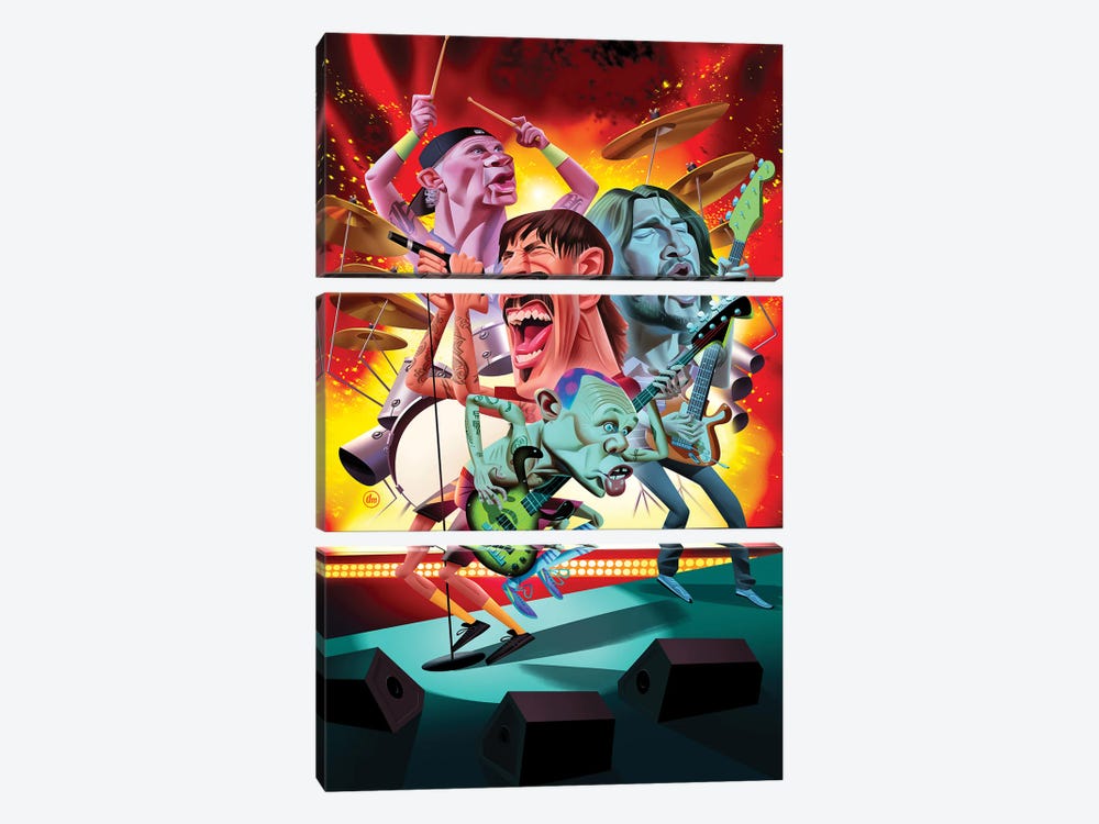 The Red Hot Chili Peppers by Dean MacAdam 3-piece Canvas Print