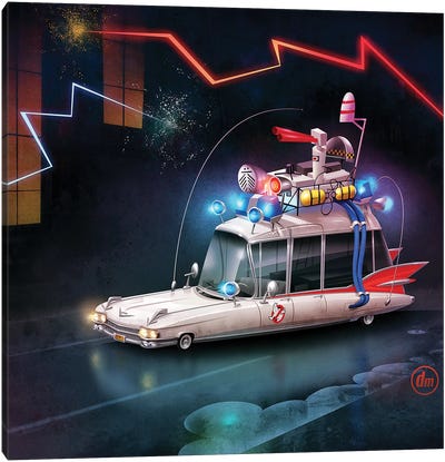 Ghostbusters Car Canvas Art Print - Ghostbusters