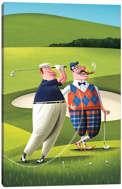Golfers Canvas Art Print - Dean MacAdam