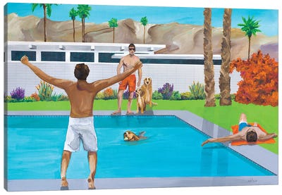 Fetch Canvas Art Print - Palm Springs Art
