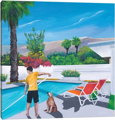 Pool Boy Canvas Art Print - Palm Springs Art