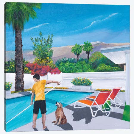 Pool Boy Canvas Print #DNN23} by Dan Nelson Canvas Artwork