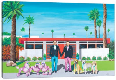The Wedding Party Canvas Art Print - Palm Springs Art