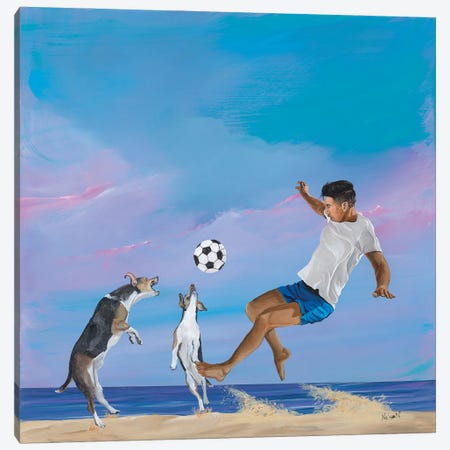 Soccer Boys Canvas Print #DNN52} by Dan Nelson Canvas Print