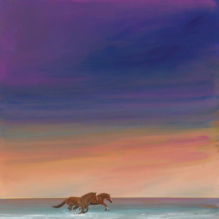 Wild Horses At Sunset by Dan Nelson wall art