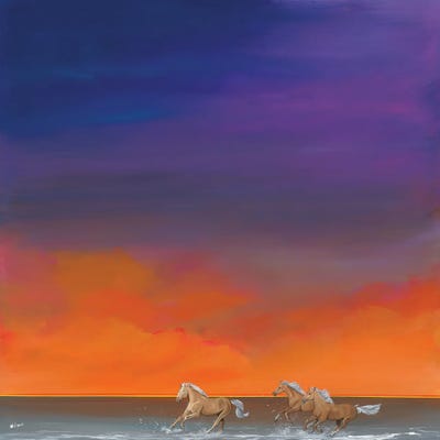 Palomino's by Dan Nelson framed canvas print