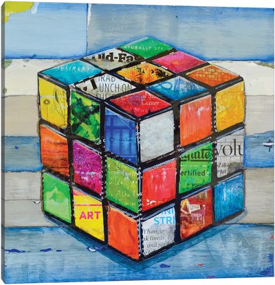 Hip 2 B Square Canvas Art Print - Rubik's Cube