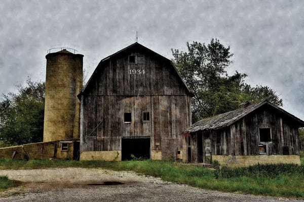 Roaring Brook Art: The Old Barn & Silo by Denise Romita