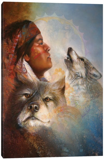 Cry Of The Wolves Canvas Art Print - Denton Lund