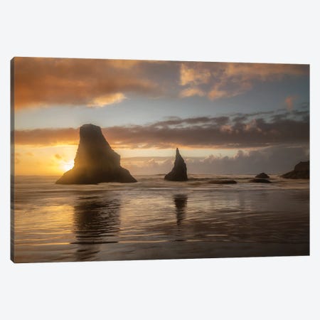 Sunset Sea Stacks Canvas Print #DNY143} by Danny Head Canvas Artwork