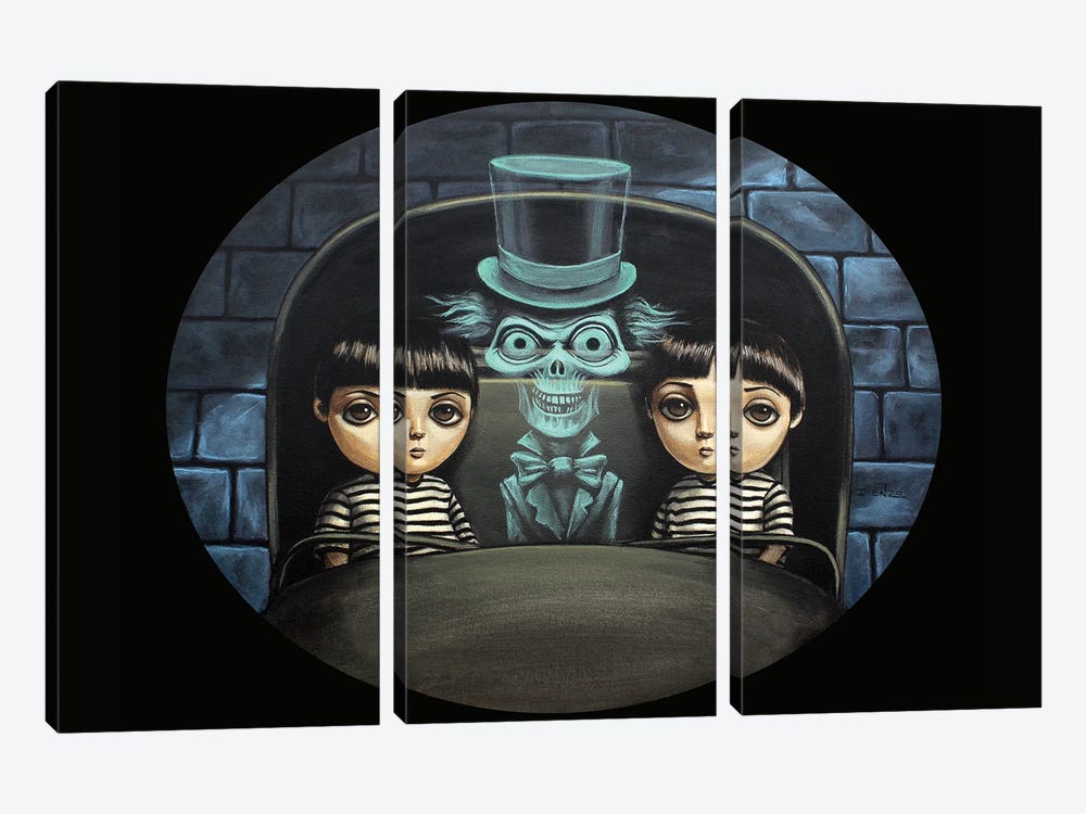 Hitch Hiking Ghost by DIENZO 3-piece Canvas Wall Art