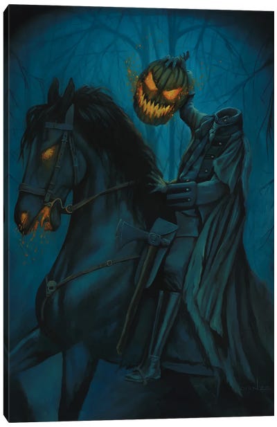 Headless Horseman Canvas Art Print - Horror Art