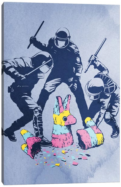 Party's Over Canvas Art Print - Similar to Banksy