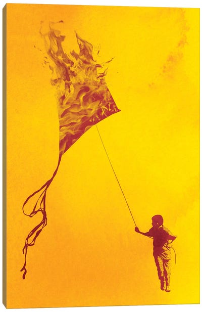 Playing With Fire Canvas Art Print - Silhouette Art