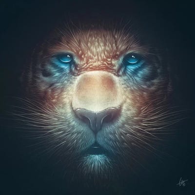 Red Tiger by Dr. Lukas Brezak framed wall art