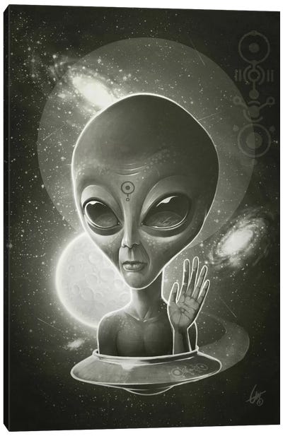 Alien II Canvas Art Print - Space Fiction Art