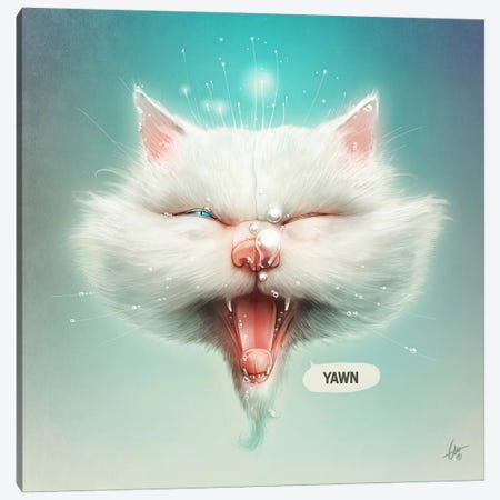 The Water Kitty Canvas Print #DOC28} by Dr. Lukas Brezak Canvas Wall Art
