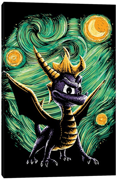 Starry Dragon Canvas Art Print - Denis Orio Ibanez