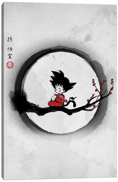 The Hero And The Nature Canvas Art Print - Kid Goku