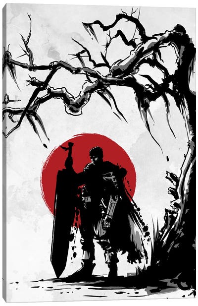 Black Swordsman Under The Sun Canvas Art Print - Denis Orio Ibanez