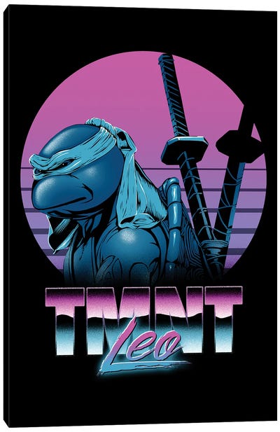 Retro Leo Canvas Art Print - Teenage Mutant Ninja Turtles