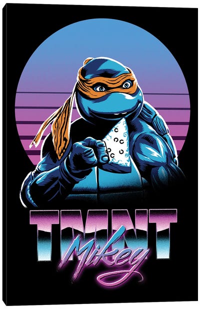Retro Mikey Canvas Art Print - Teenage Mutant Ninja Turtles