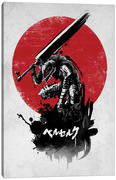 Red Sun Swordman Canvas Art Print - Metal Gear Solid