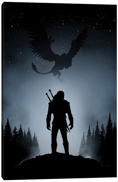 White Wolf Canvas Art Print - The Witcher