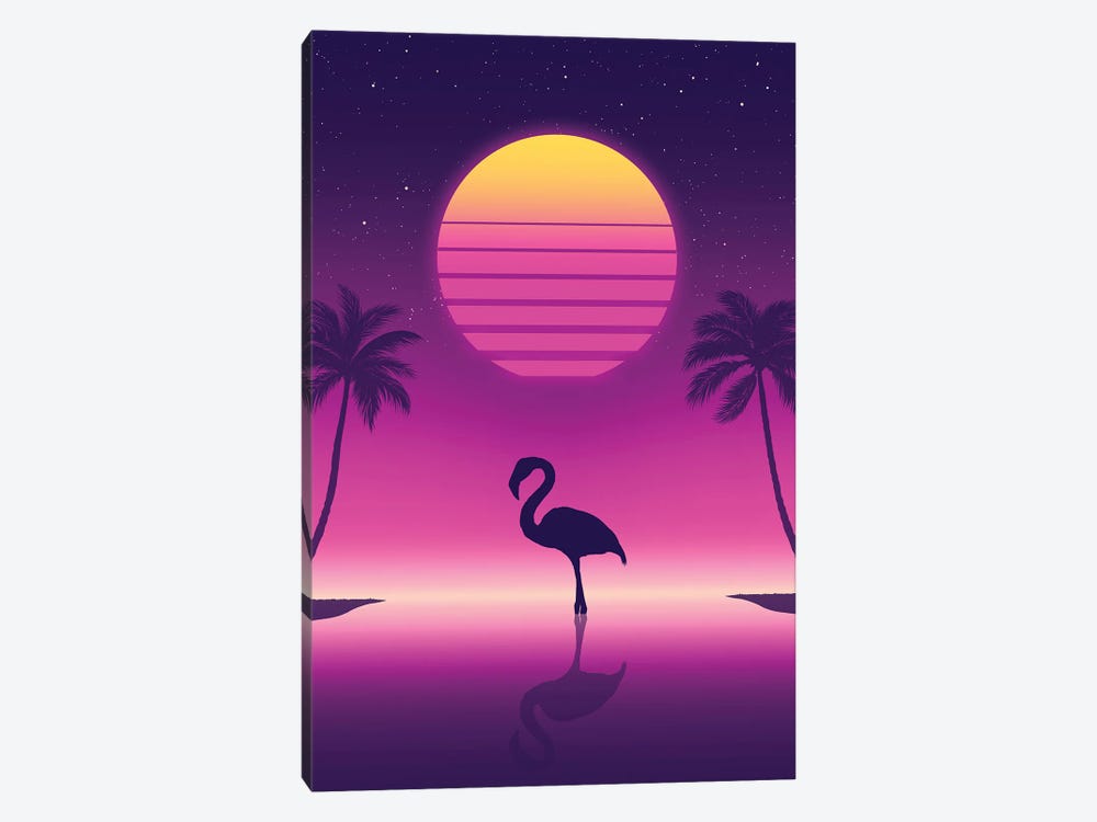 Sunset Flamingo 1-piece Canvas Art