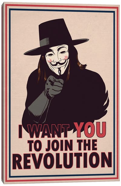 Uncle V Canvas Art Print - V For Vendetta