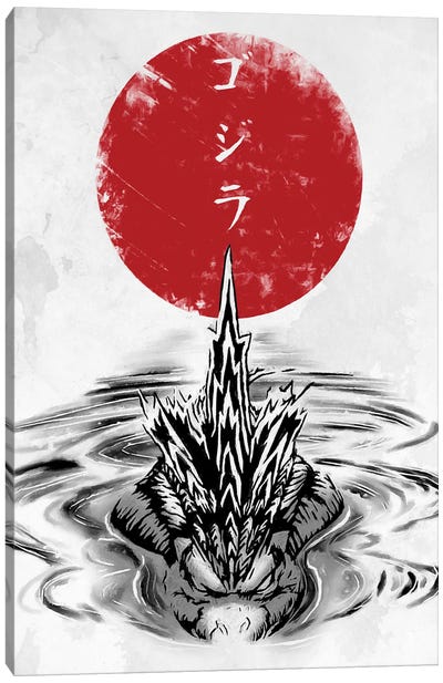Red Sun Alpha Predator Canvas Art Print - Godzilla
